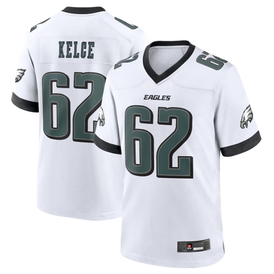 STECN P.Eagles #62 Jason Kelce White White Game Stitched American Stitched Jerseys