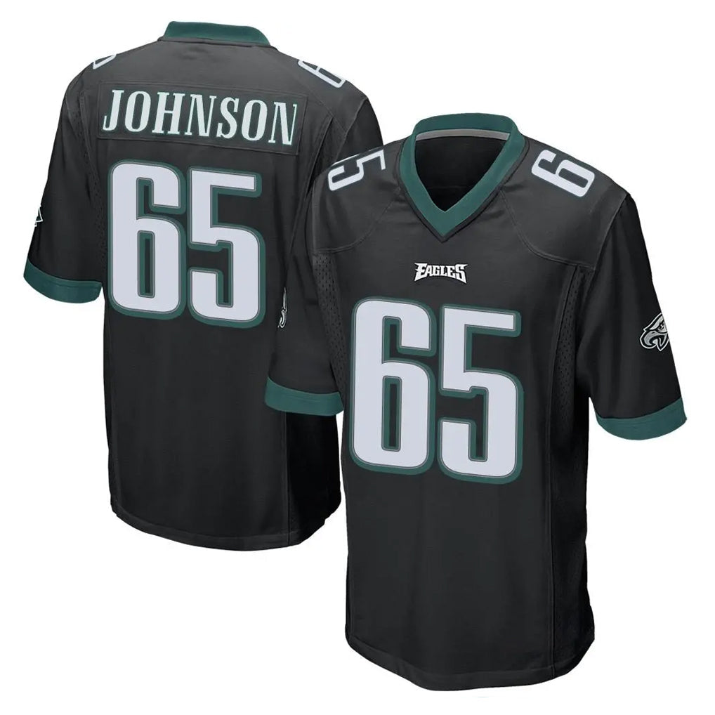STECN P.Eagles #65 Lane Johnson Player Black Home Game Stitched Jerseys
