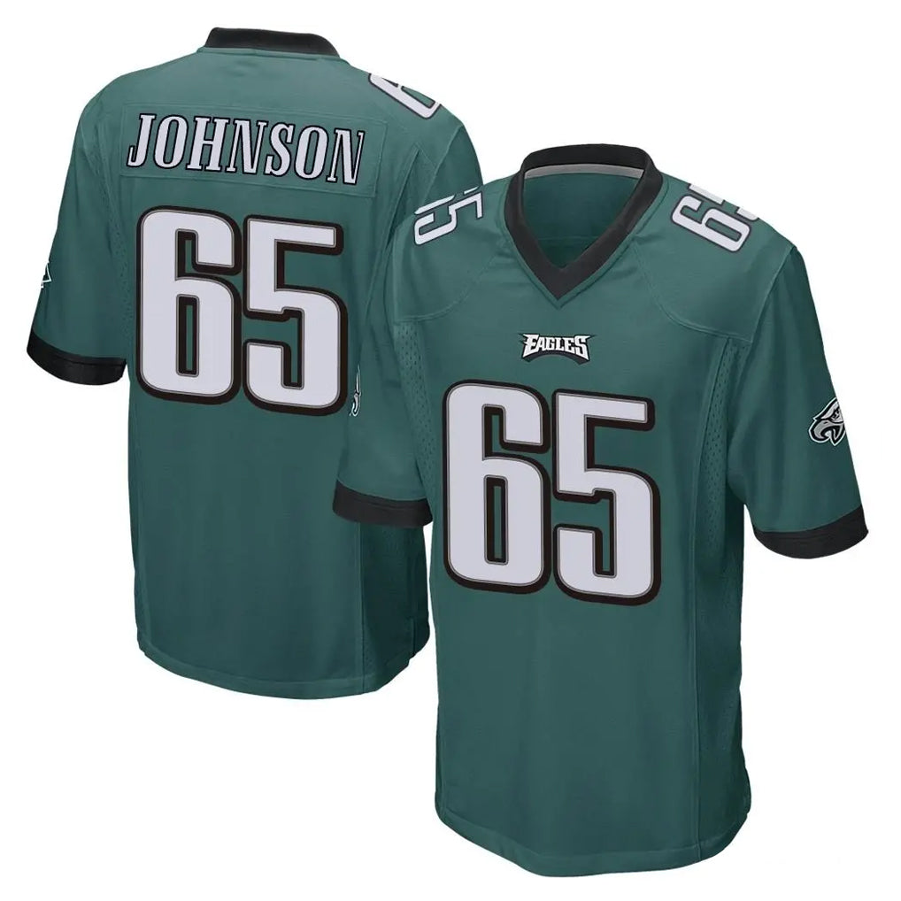 STECN P.Eagles #65 Lane Johnson Player Team Color Green Home Game Stitched Jerseys