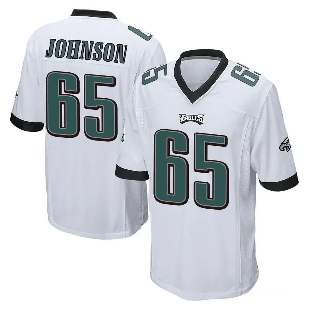 STECN P.Eagles #65 Lane Johnson Player White Home Game Stitched Jerseys