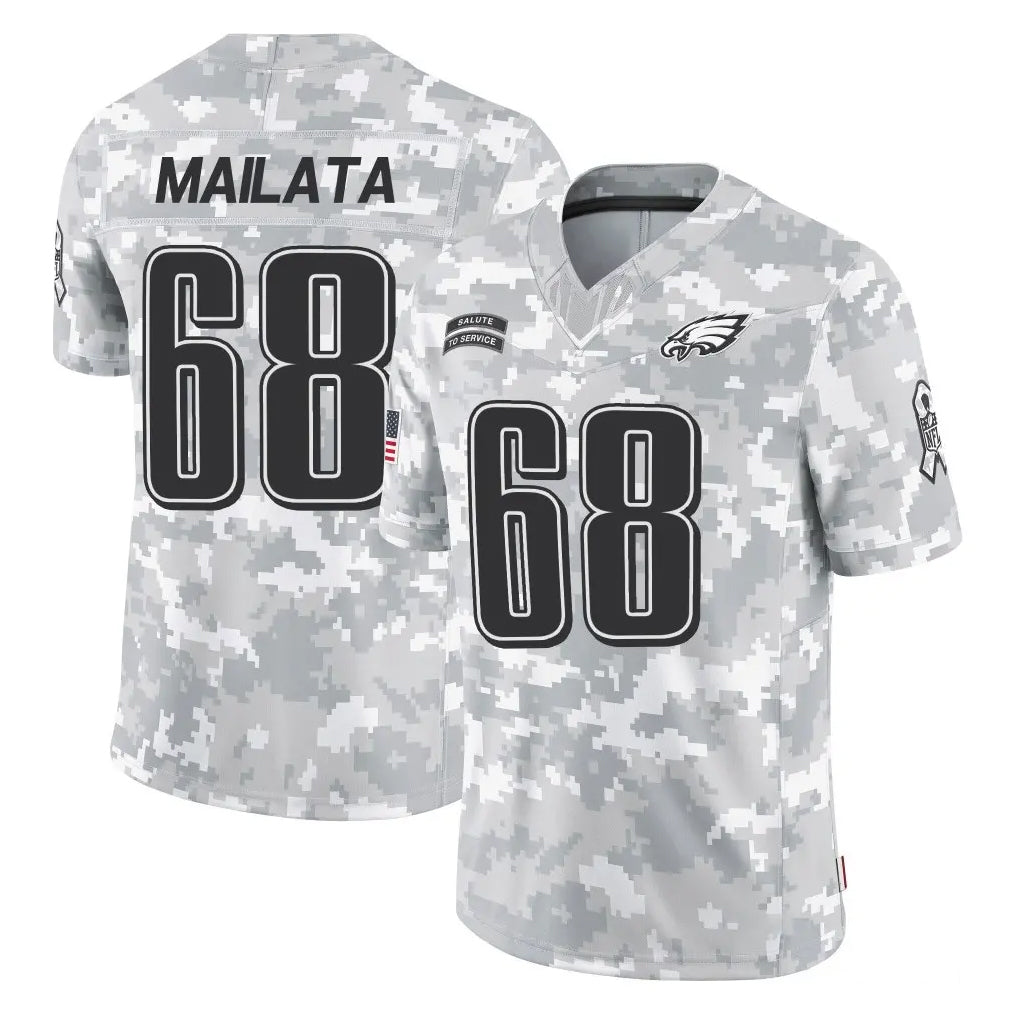 STECN P.Eagles #68 Jordan Mailata Player Arctic Camo Salute to Service Limited Game Stitched Jerseys