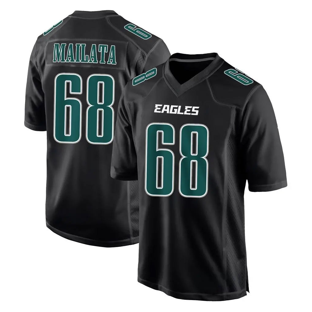 STECN P.Eagles #68 Jordan Mailata Player Carbon Black Fashion Home Game Stitched Jerseys