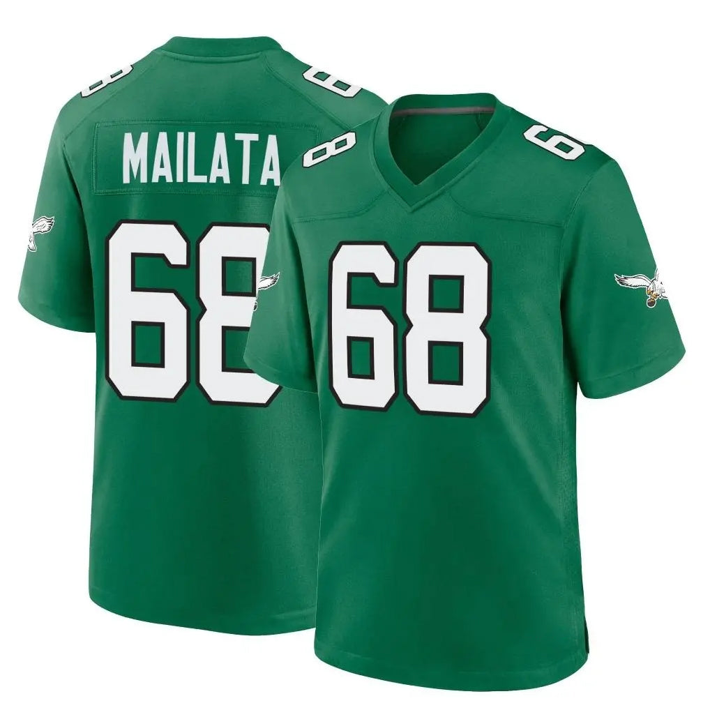 STECN P.Eagles #68 Jordan Mailata Player Green Kelly Alternate Home Game Stitched Jerseys