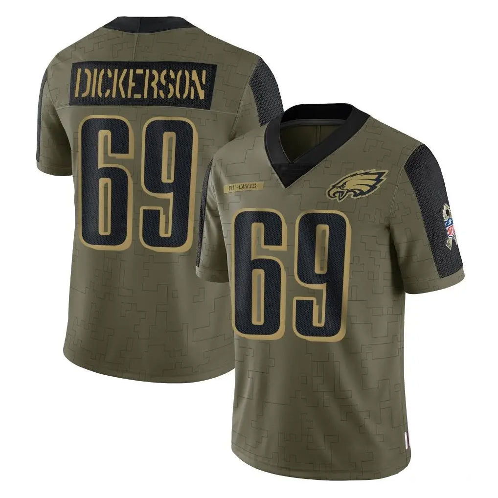 STECN P.Eagles #69 Landon Dickerson Player Olive Salute To Service Limited Game Stitched Jerseys