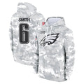 STECN P.Eagles #6 DeVonta Smith Player Arctic Camo Salute to Service Pullover Hoodies Limited Game Stitched Jerseys
