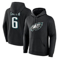 STECN P.Eagles #6 DeVonta Smith Player Black Pullover Hoodies Home Game Stitched Jerseys