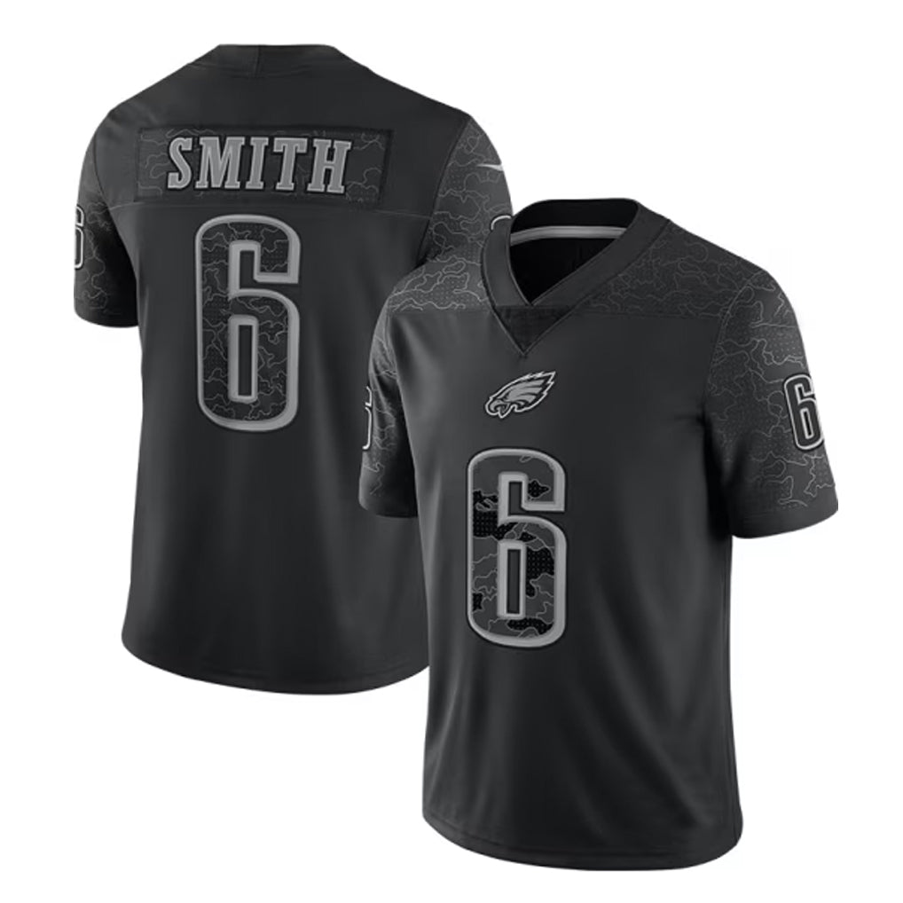 STECN P.Eagles #6 DeVonta Smith Player Black REFLECTIVE Limited Stitched Jerseys