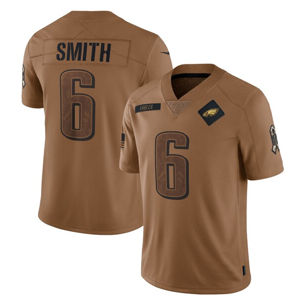 STECN P.Eagles #6 DeVonta Smith Player Brown Salute To Service Limited Stitched Jerseys