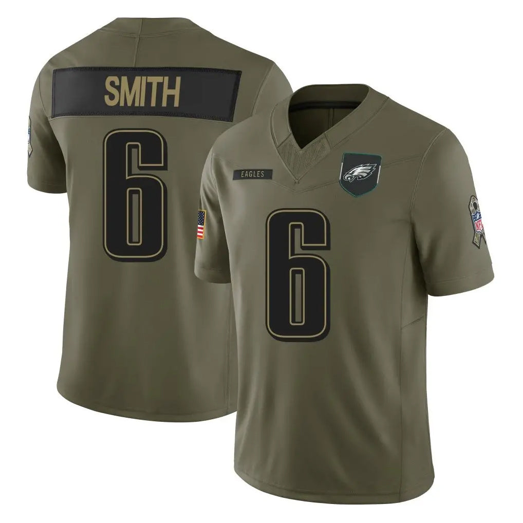 STECN P.Eagles #6 DeVonta Smith Player Olive 2025 Salute To Service Limited Stitched Jerseys
