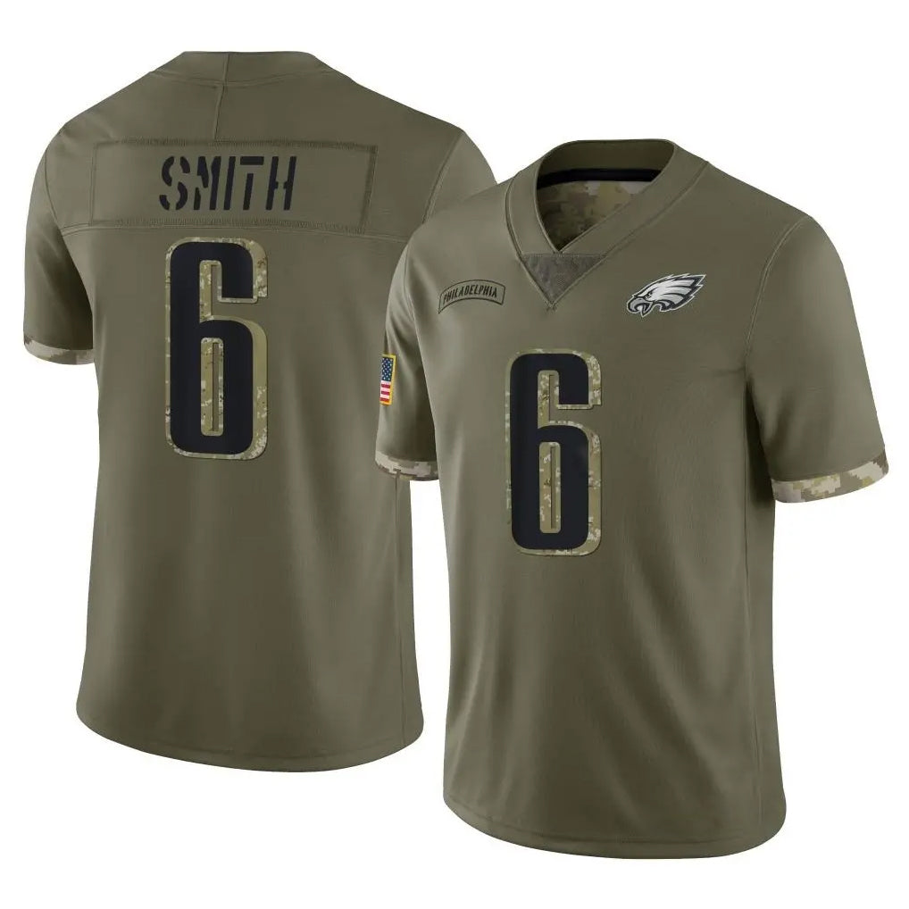 STECN P.Eagles #6 DeVonta Smith Player Olive Salute To Service Limited Stitched Jerseys