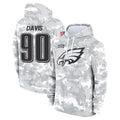 STECN P.Eagles #90 Jordan Davis Player Arctic Camo Salute to Service Pullover Hoodies Limited Game Stitched Jerseys