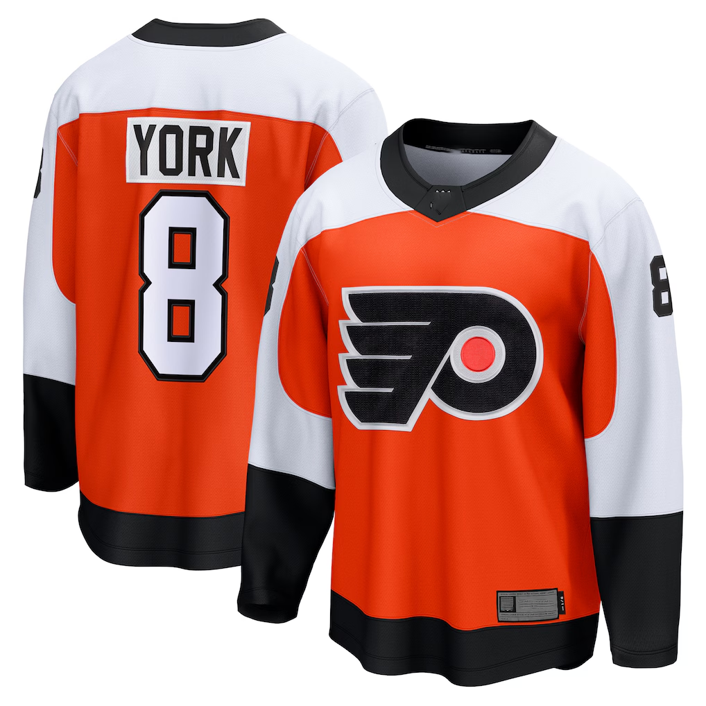 STECN P.Flyers #8 Cam York Orange Home Breakaway Jerseys