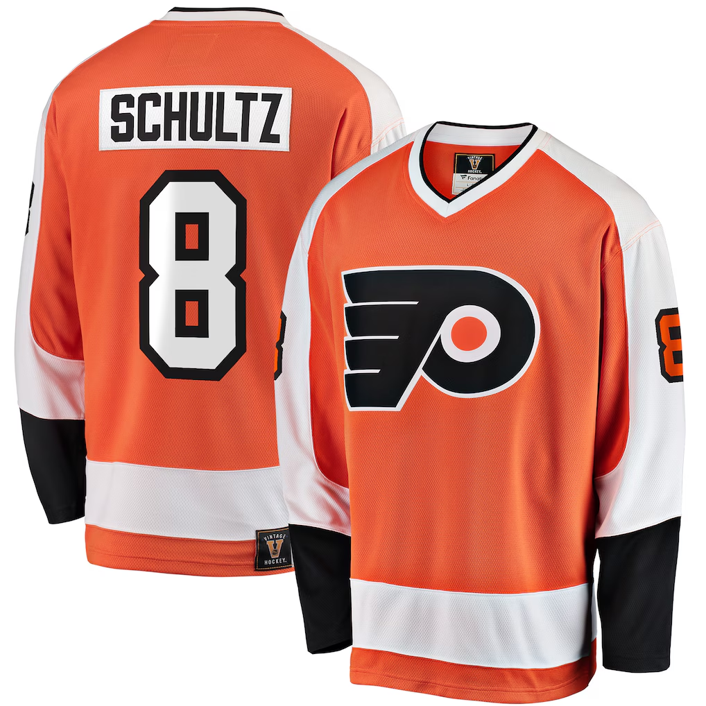 STECN P.Flyers #8 Dave Schultz Orange Premier Breakaway Retired Player Jerseys