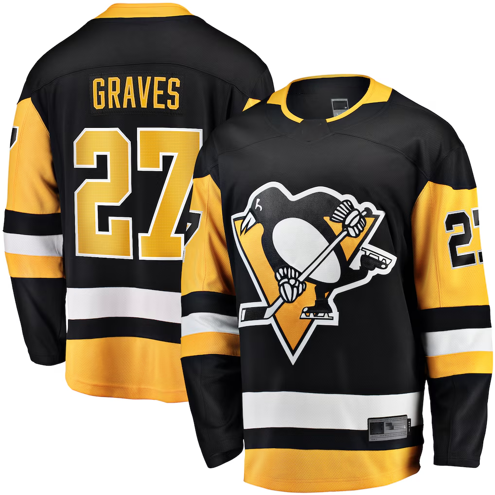 STECN P.Penguins #27 Ryan Graves Black Home Breakaway Jerseys