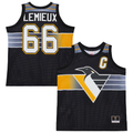 STECN P.Penguins #66 Mario Lemieux Mitchell & Ness Black Maxxed Out Fashion Basketball Jerseys