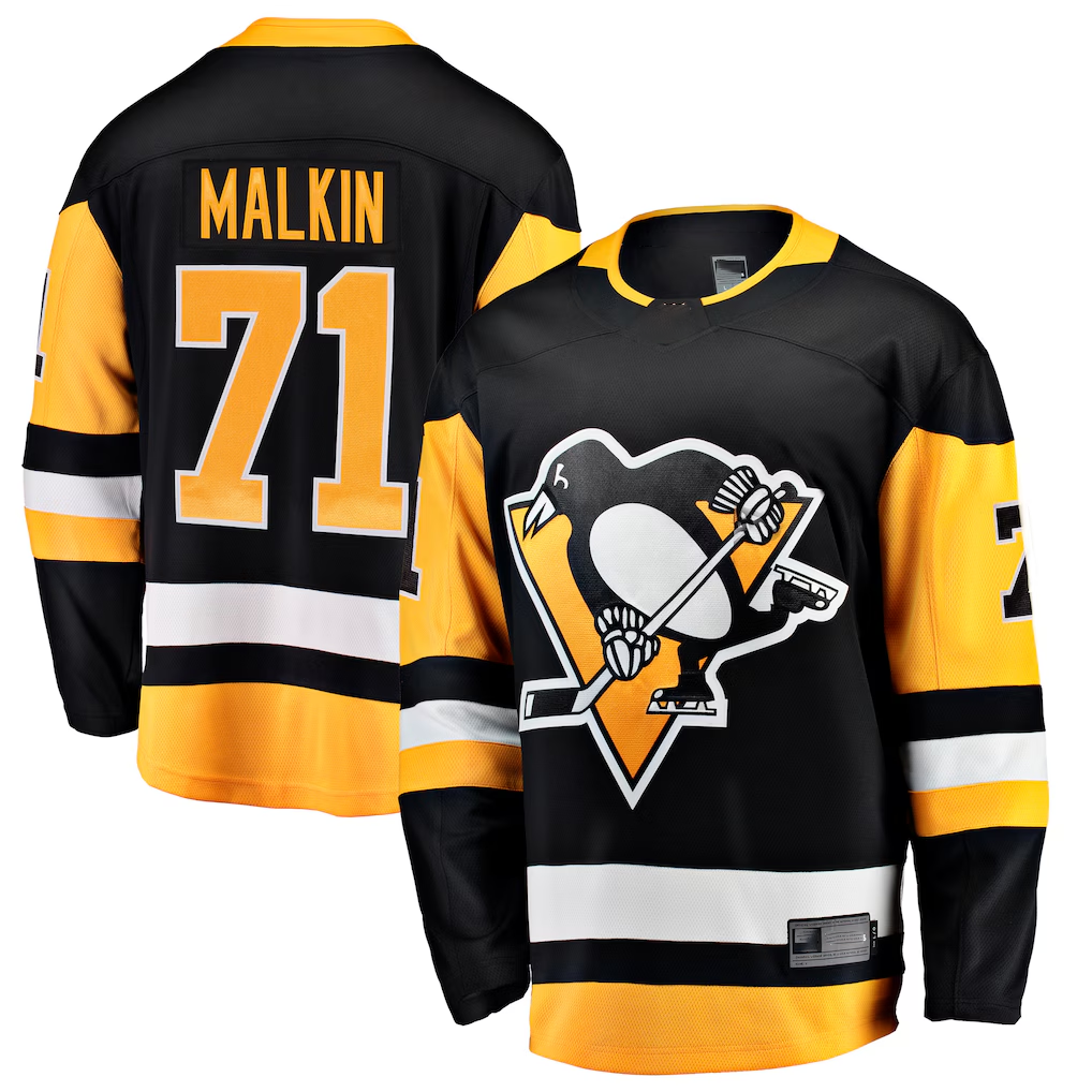 STECN P.Penguins #71 Evgeni Malkin Black Home Breakaway Jerseys