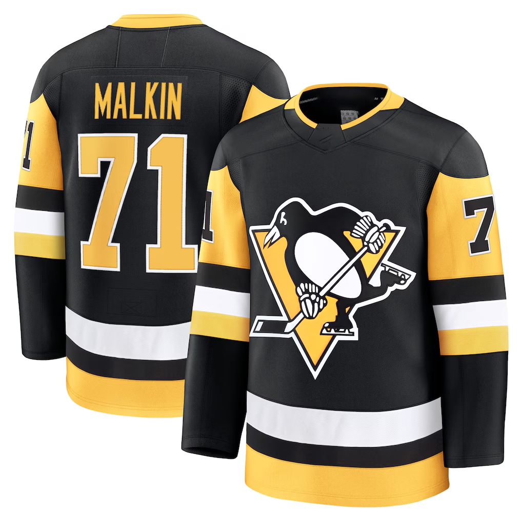 STECN P.Penguins #71 Evgeni Malkin Black Home Premium Jerseys