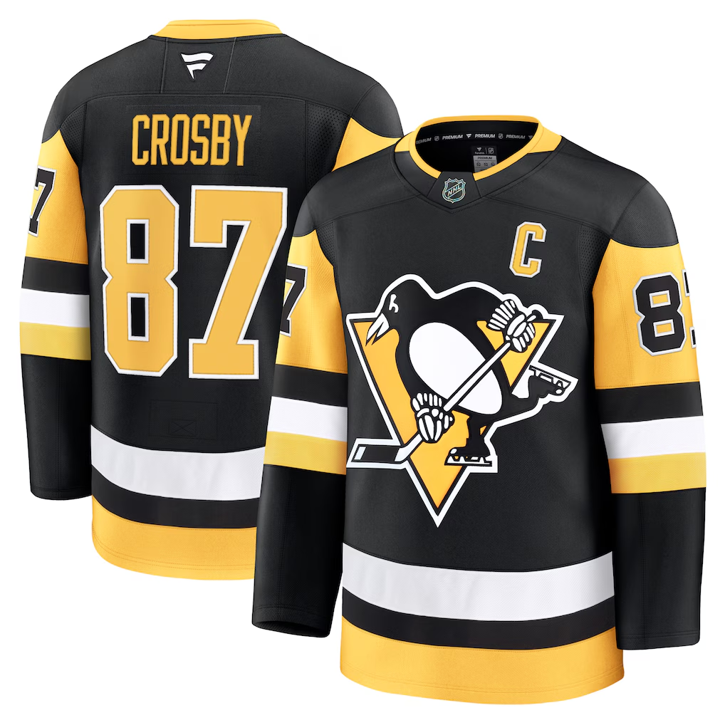 STECN P.Penguins #87 Sidney Crosby Black Home Premium Jerseys