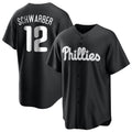 STECN P.Phillies #12 Kyle Schwarber Player Black Alt Fashion Home Game Stitched Jerseys