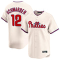 STECN P.Phillies #12 Kyle Schwarber Player Cream Home Limited Stitched Jerseys