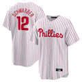 STECN P.Phillies #12 Kyle Schwarber Player White Home Game Stitched Jerseys