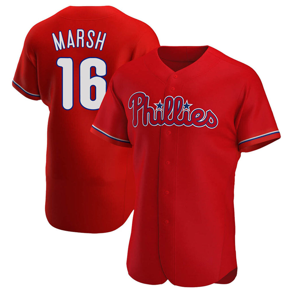 STECN P.Phillies #16 Brandon Marsh Player Red Home Limited Elite Stitched Jerseys