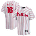 STECN P.Phillies #16 Brandon Marsh Player White Home Game Stitched Jerseys