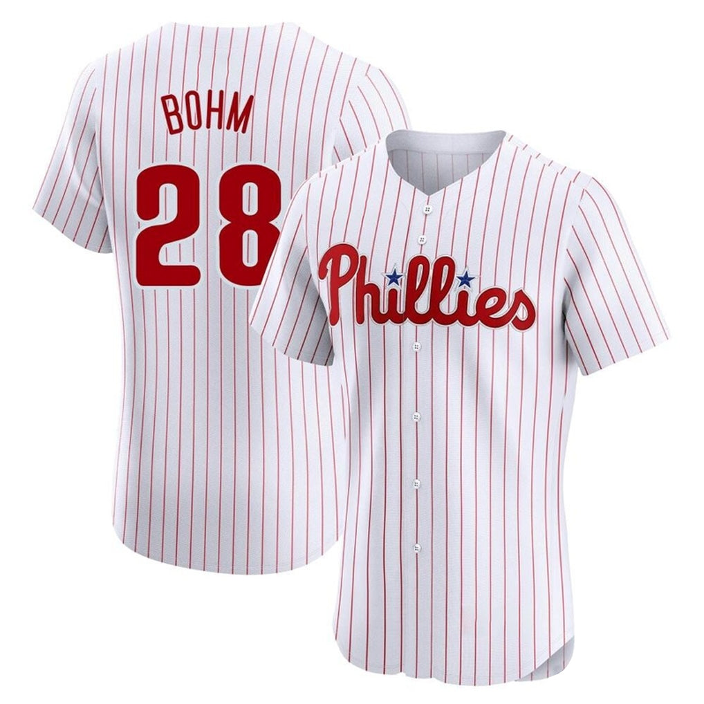 STECN P.Phillies #28 Alec Bohm Player White Home Limited Elite Stitched Jerseys