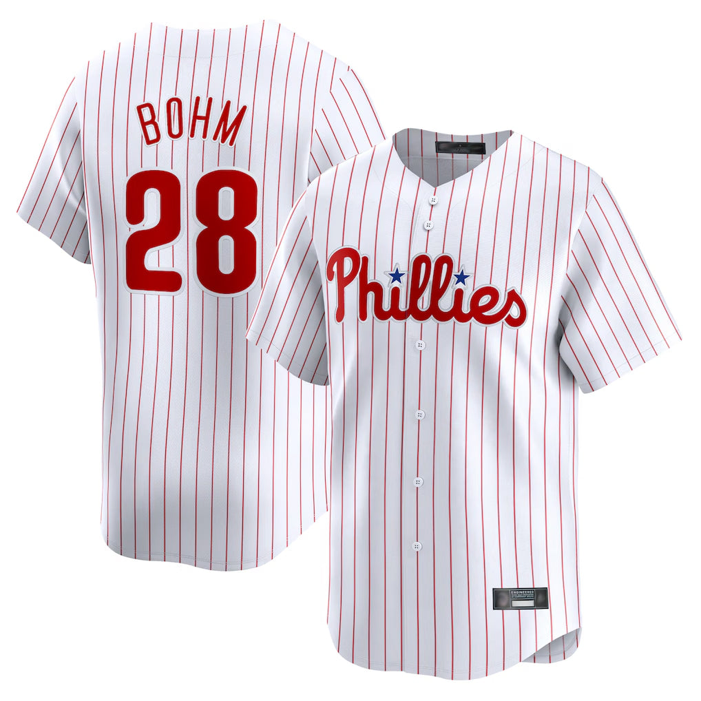 STECN P.Phillies #28 Alec Bohm Player White Home Limited Stitched Jerseys