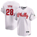 STECN P.Phillies #28 Alec Bohm Player White Pinstripe Phillies & Eagles Vapor Premier Limited Stitched Jerseys