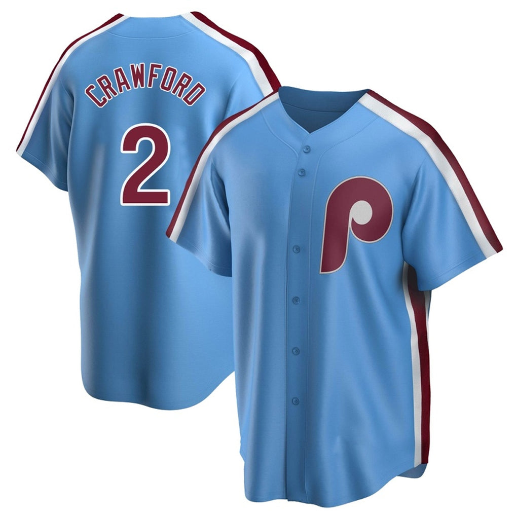 STECN P.Phillies #2 Justin Crawford Player Light Blue Home Game Stitched Jerseys