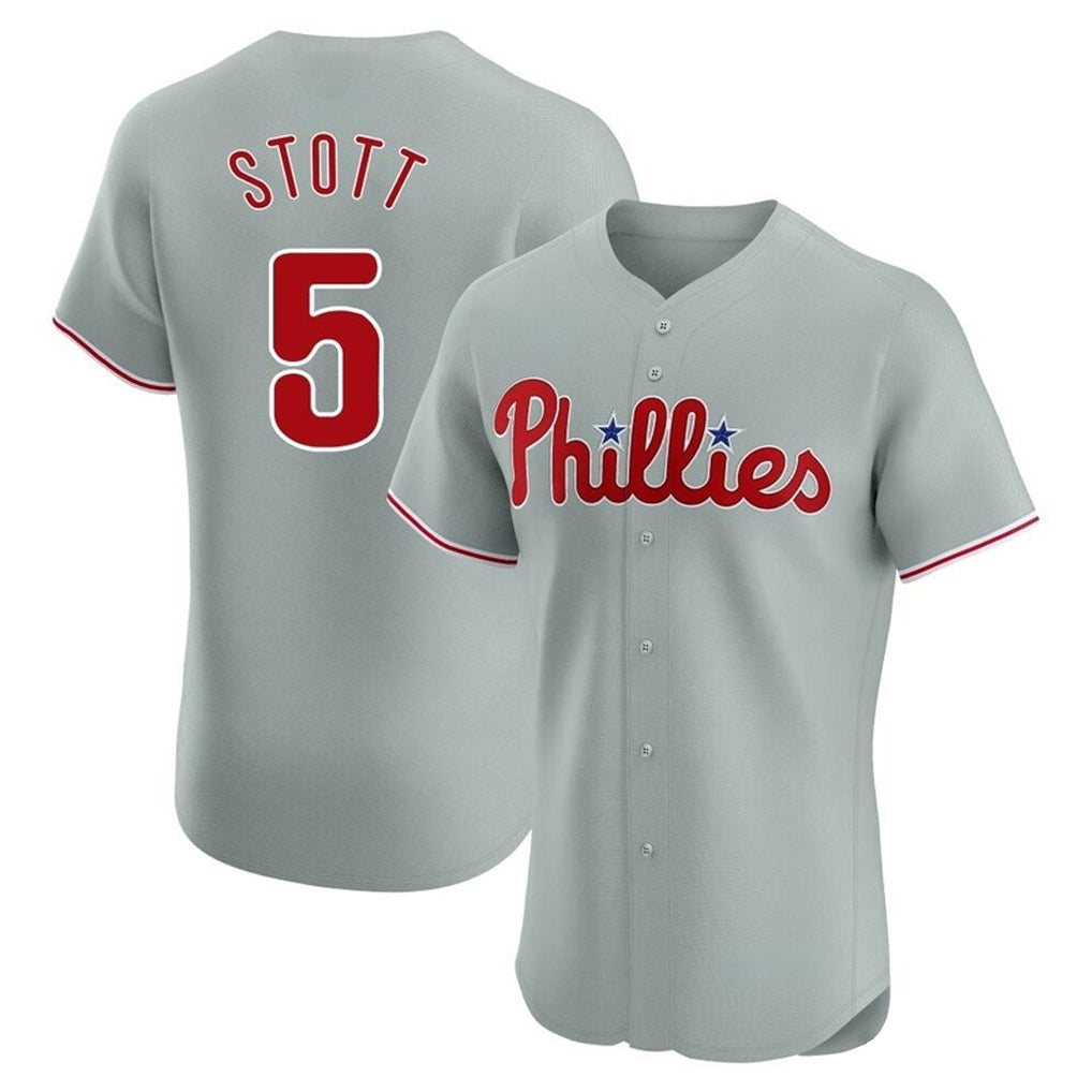 STECN P.Phillies #5 Bryson Stott Player Gray Home Limited Elite Stitched Jerseys