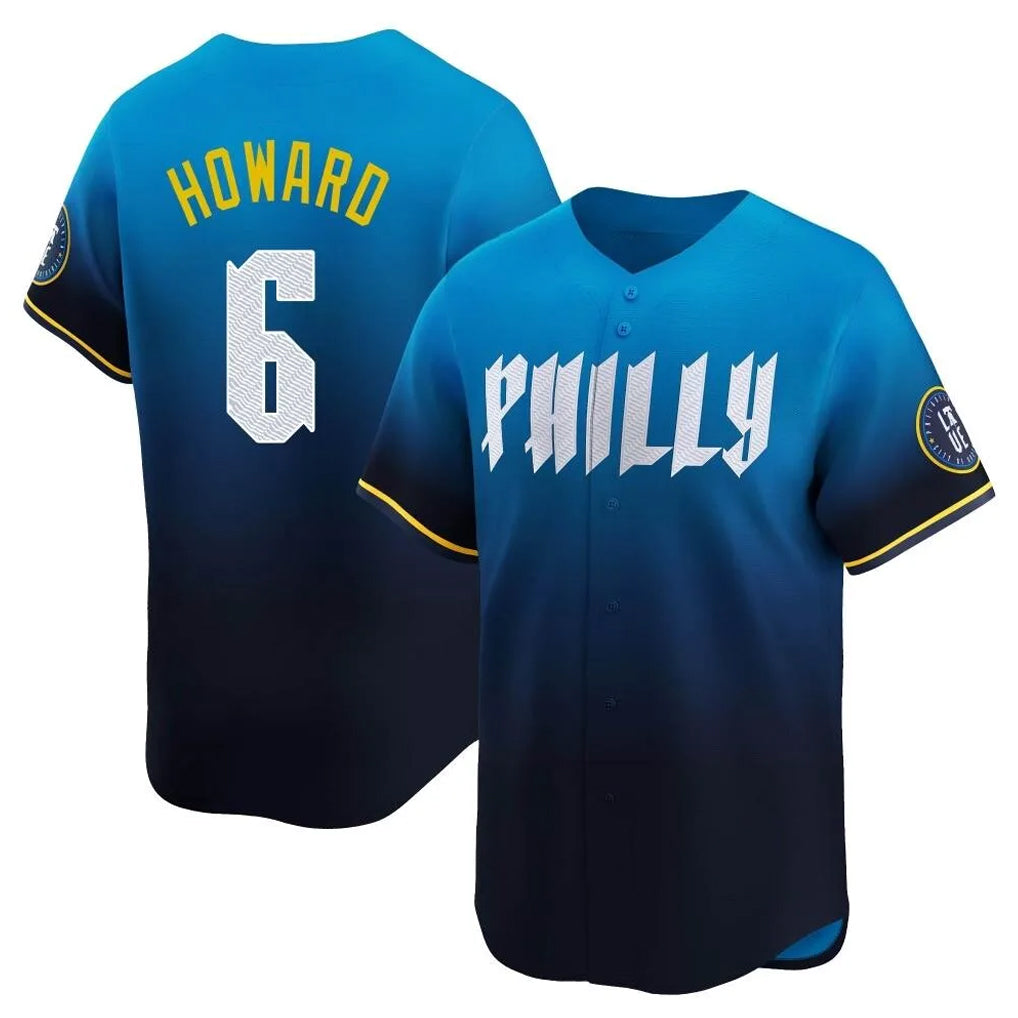 STECN P.Phillies #6 Ryan Howard Player Blue City Connect Home Limited Stitched Jerseys