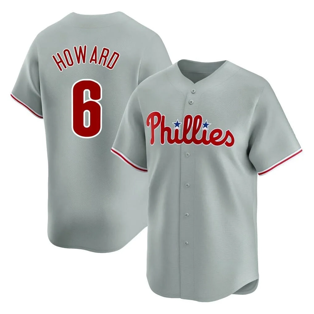 STECN P.Phillies #6 Ryan Howard Player Gray Home Limited Stitched Jerseys