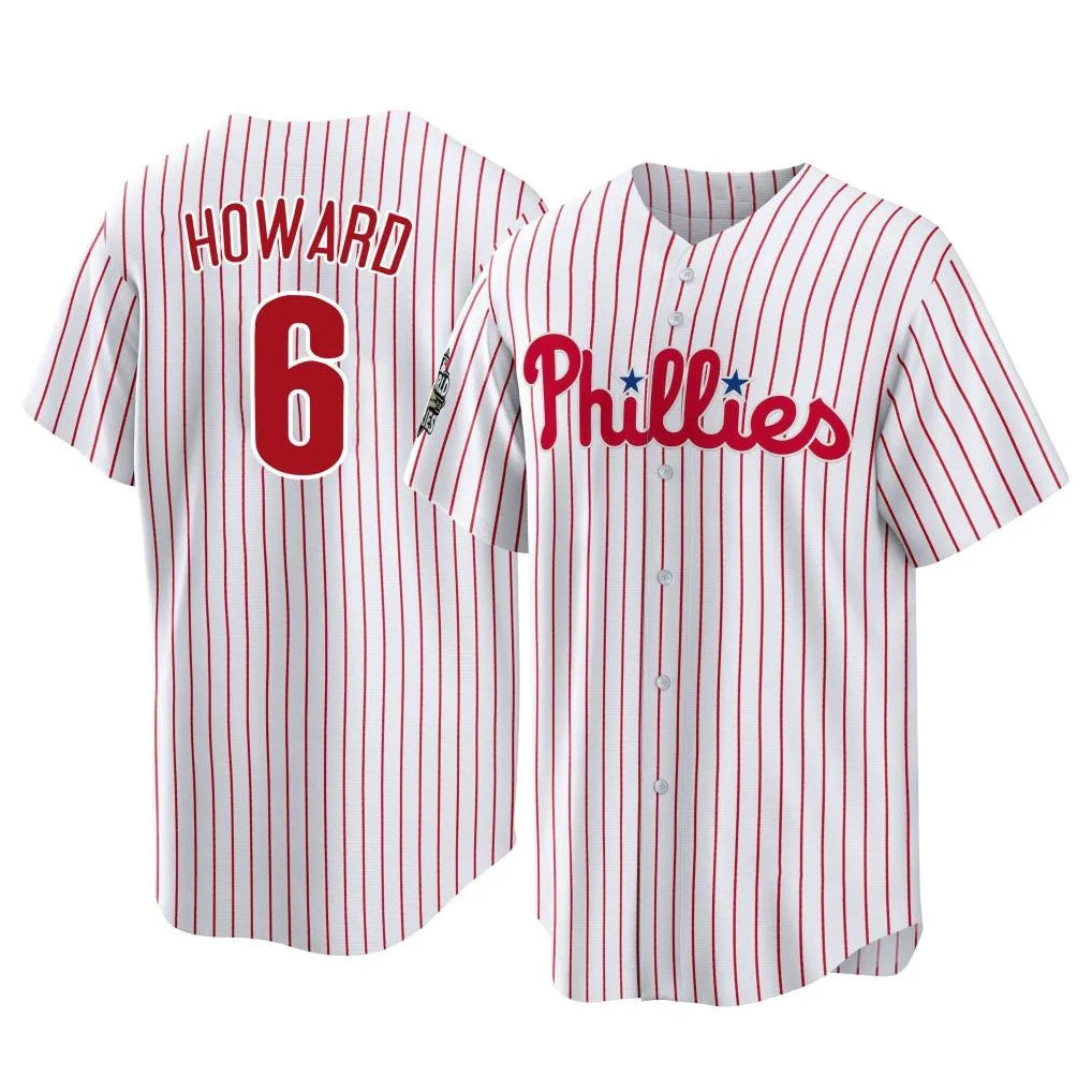 STECN P.Phillies #6 Ryan Howard Player White Home Game Stitched Jerseys