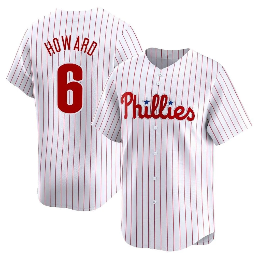STECN P.Phillies #6 Ryan Howard Player White Home Limited Stitched Jerseys