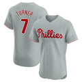 STECN P.Phillies #7 Trea Turner Player Gray Home Limited Elite Stitched Jerseys