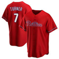 STECN P.Phillies #7 Trea Turner Player Red Home Game Stitched Jerseys