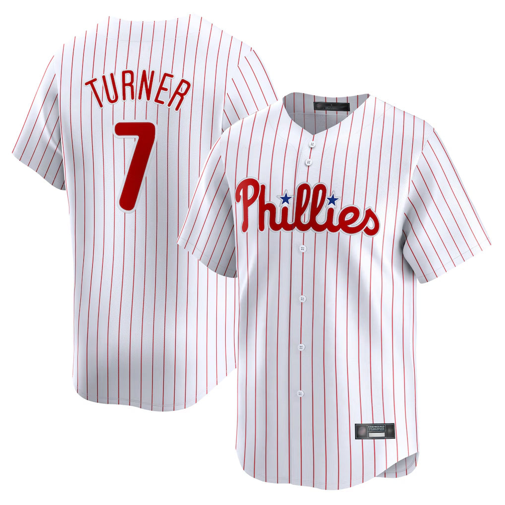 STECN P.Phillies #7 Trea Turner Player White Home Limited Stitched Jerseys