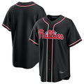 STECN P.Phillies Blank Player Black Fashion Out Home Game Stitched Jerseys