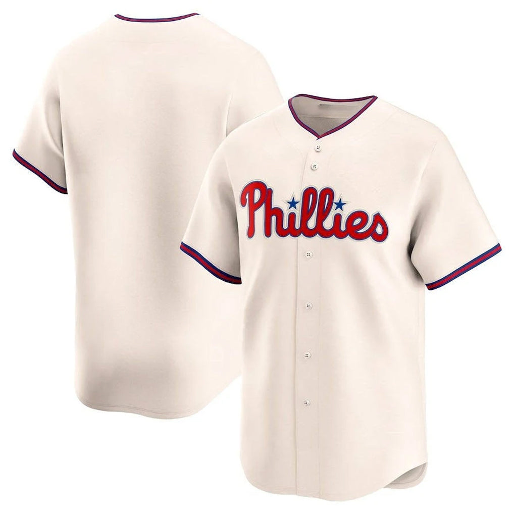 STECN P.Phillies Blank Player Cream Home Limited Stitched Jerseys