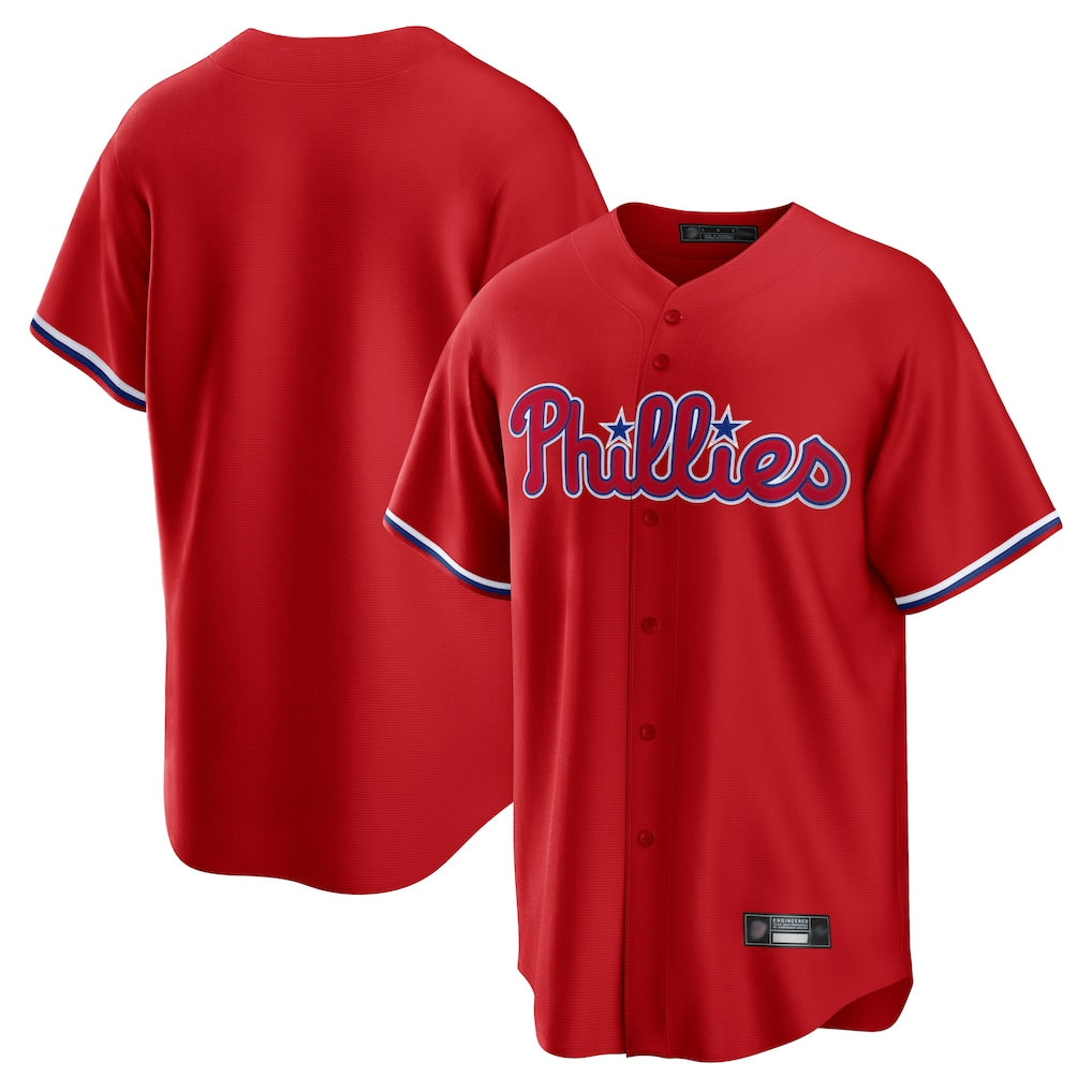 STECN P.Phillies Blank Player Red Home Game Stitched Jerseys