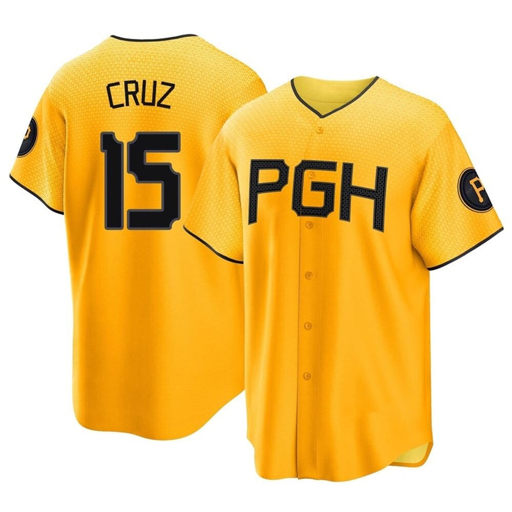 STECN P.Pirates #15 Oneil Cruz Player Gold City Connect Home Game Stitched Jerseys