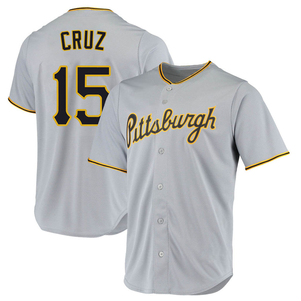 STECN P.Pirates #15 Oneil Cruz Player Gray Road Home Game Stitched Jerseys