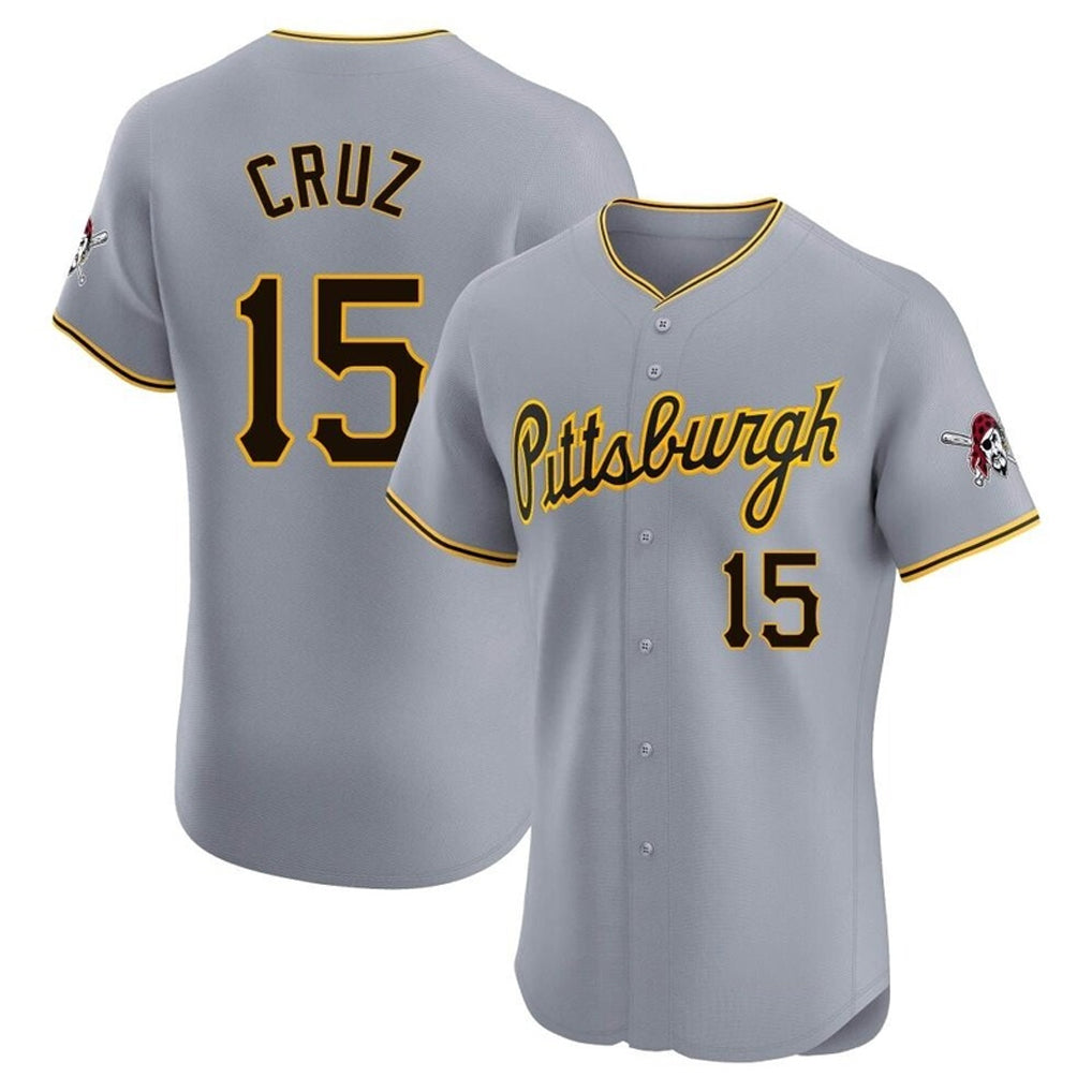 STECN P.Pirates #15 Oneil Cruz Player Gray Road Home Limited Elite Stitched Jerseys