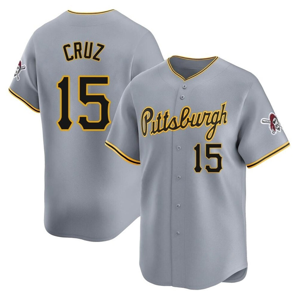 STECN P.Pirates #15 Oneil Cruz Player Gray Road Home Limited Stitched Jerseys
