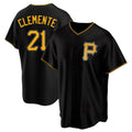 STECN P.Pirates #21 Roberto Clemente Player Black Alternate 2025 Home Game Stitched Jerseys