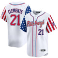 STECN P.Pirates #21 Roberto Clemente Player White 2025 Independence Day Vapor Premier Limited Stitched Jerseys