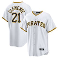 STECN P.Pirates #21 Roberto Clemente Player White Home Game Stitched Jerseys