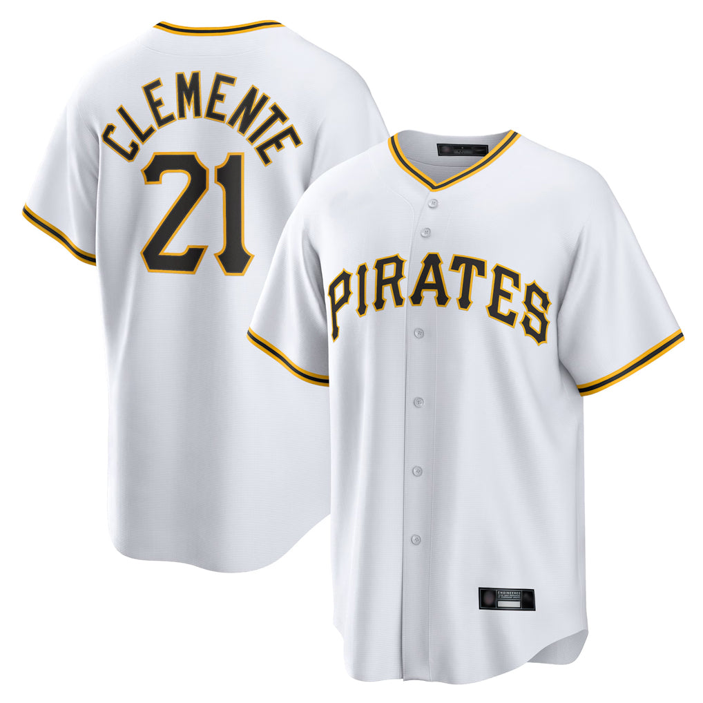 STECN P.Pirates #21 Roberto Clemente Player White Home Game Stitched Jerseys